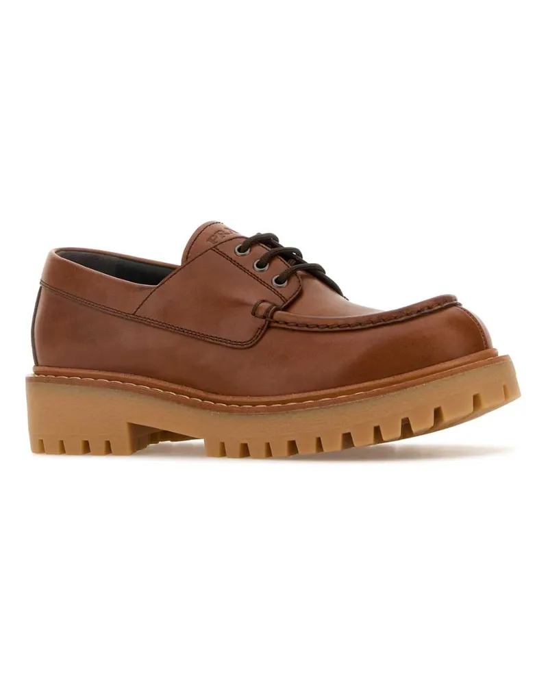 Prada Men's St. Moritz Derby Shoe Brown Calfskin Brown