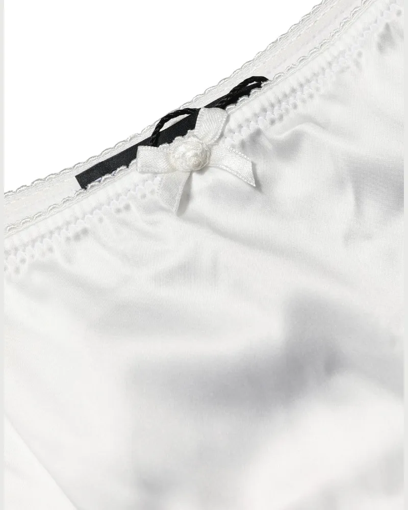 Dolce & Gabbana Women White Silk Stretch Mid Waist Brief Panty Underwear Elastane Clothing White