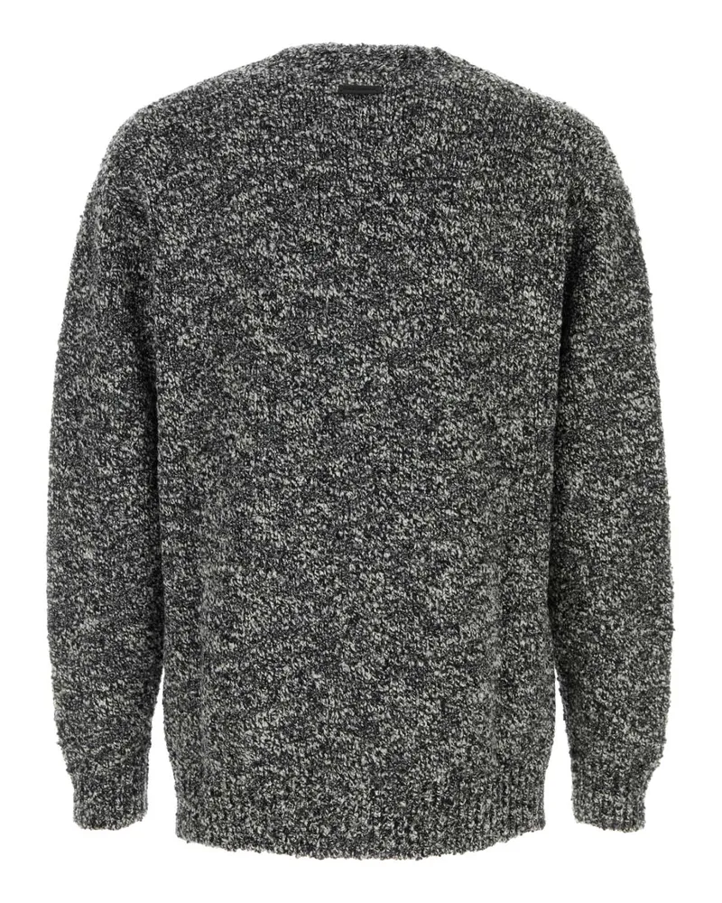 Dolce & Gabbana Men's Two-Tone Wool Blend Cardigan Melange Exterior: Virgin Nylon Maglieria Gray