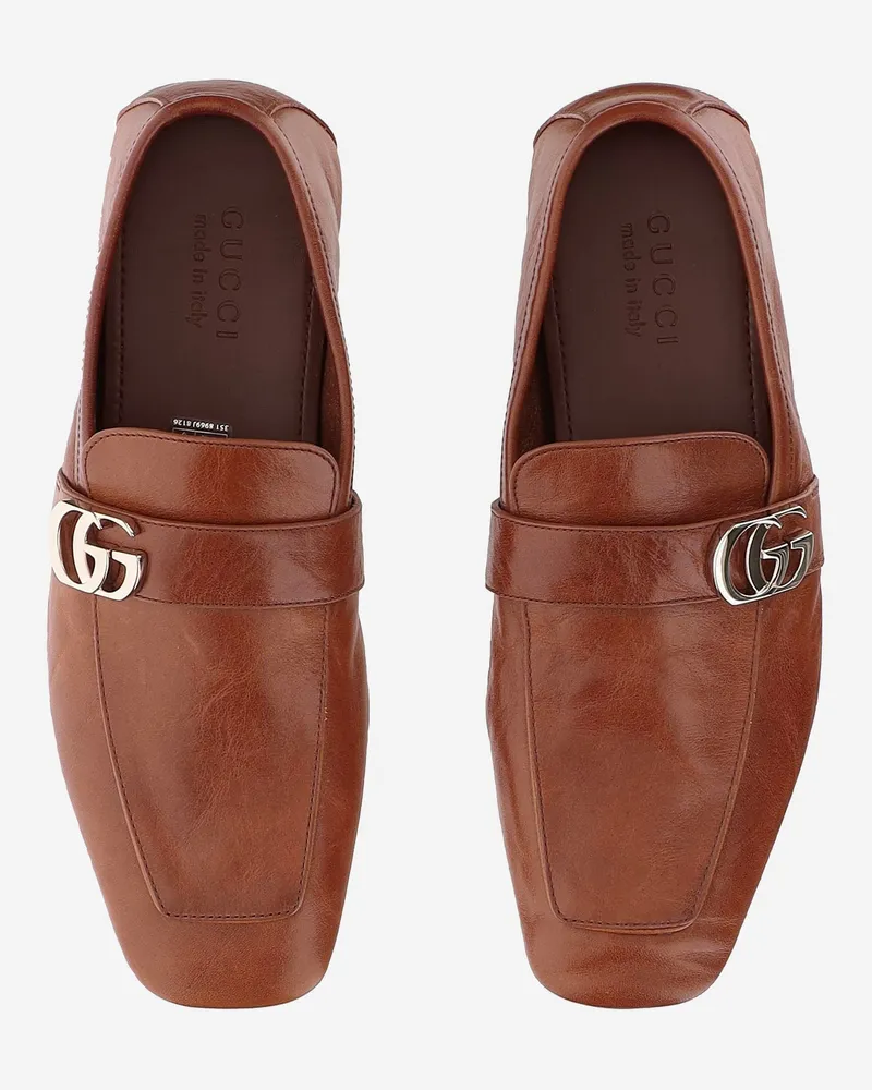 Gucci Leather Loafers — Brown Brown