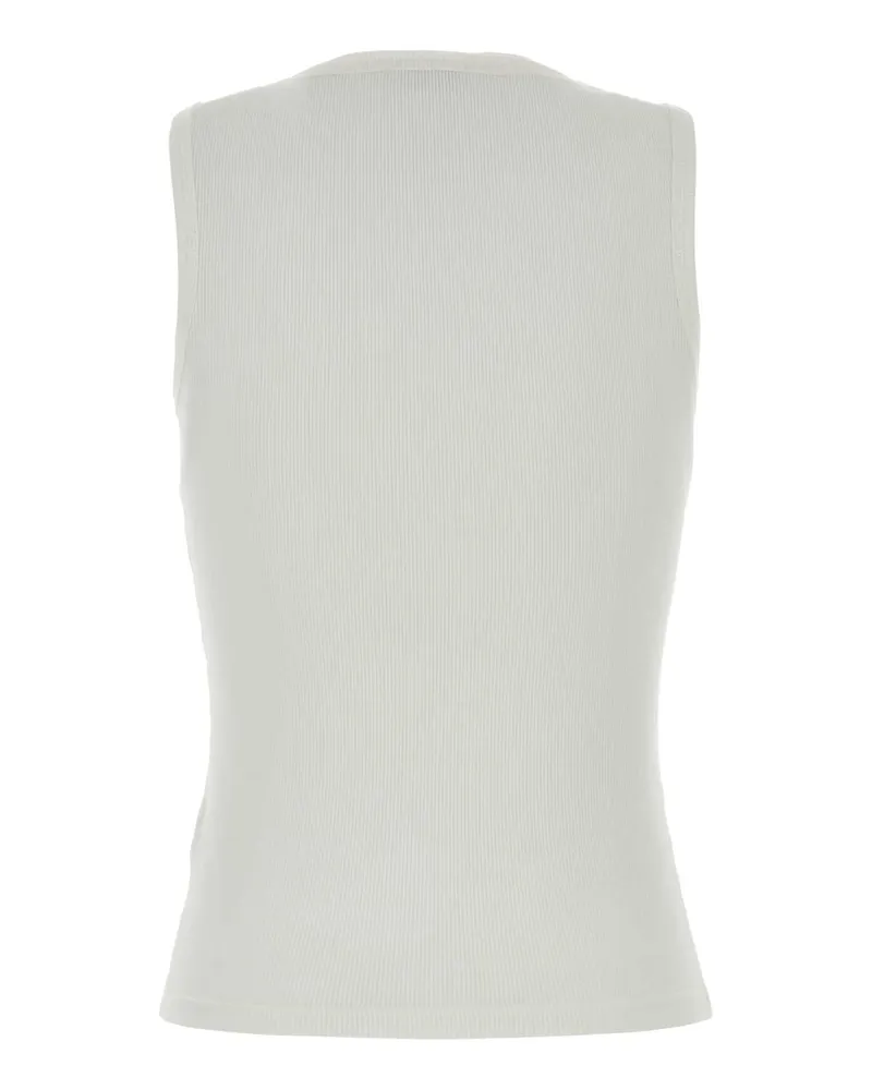 Burberry Ribbed Cotton Tank Top — White White