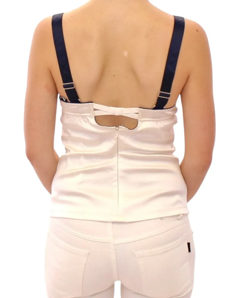 Dolce & Gabbana Sailor-Print Stretch Tank Top — White White