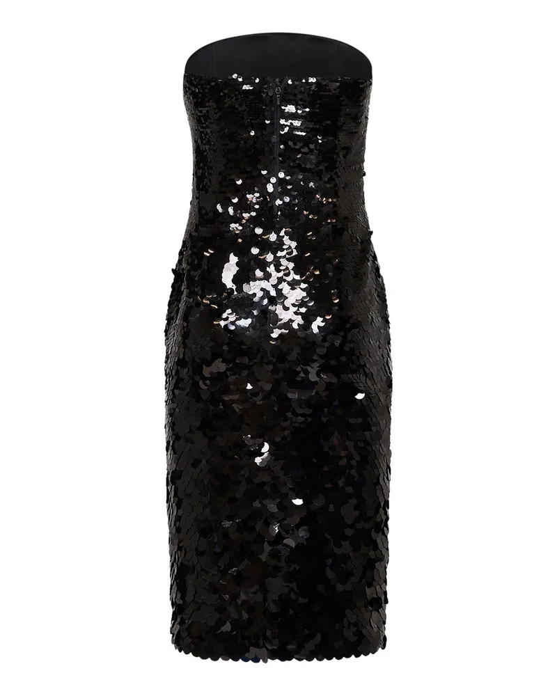 Alex Perry Women's Midi Strapless Sequin Dress Black Polyester Black