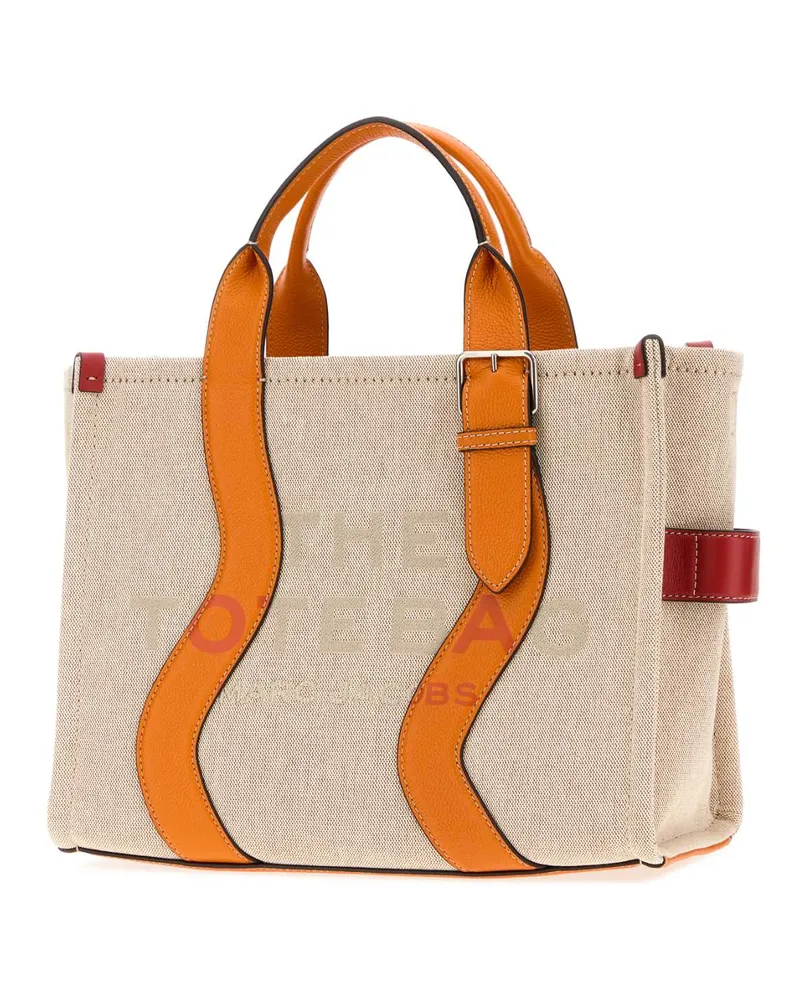 Marc Jacobs Women's Beige Canvas Shopping The Tote Bag Beigeorange Borse A Mano Beige