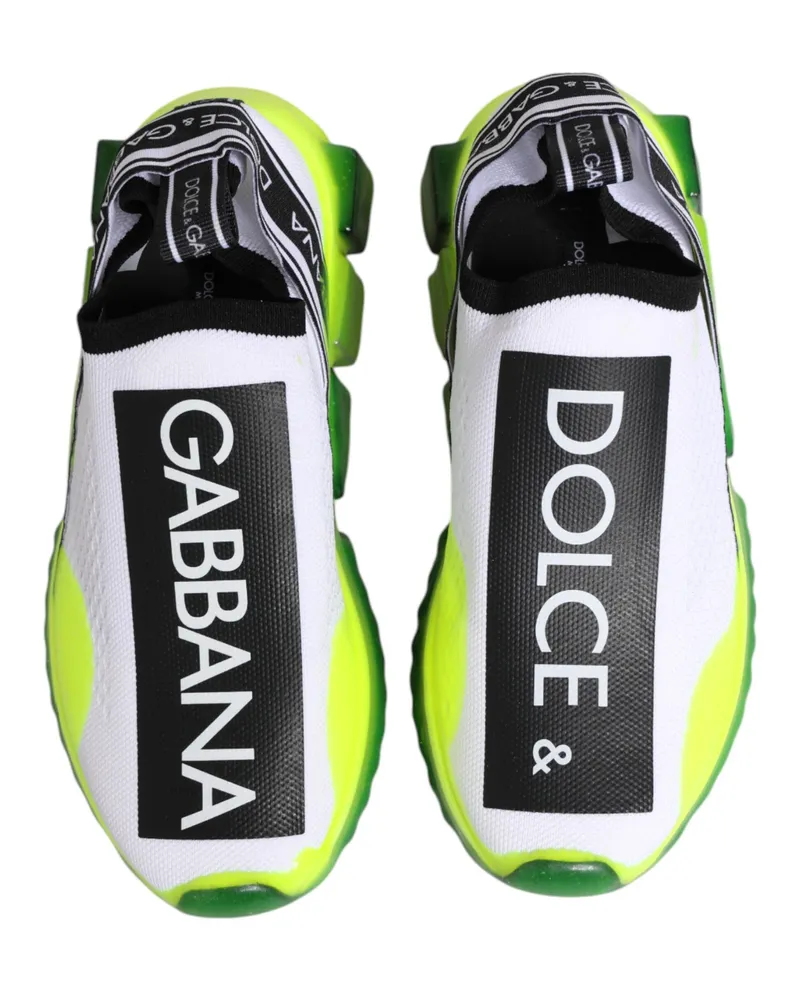 Dolce & Gabbana Women's Black White Slip On Sorrento Sneakers Shoes 05+pa+pl+vi White