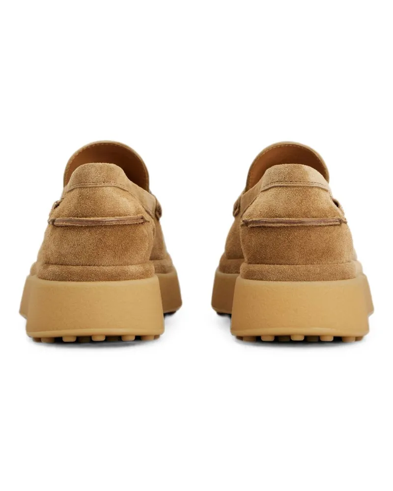 TOD'S Suede Platform Loafer — Camel Camel