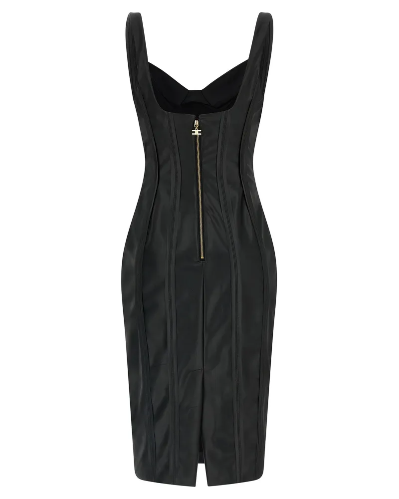 Elisabetta Franchi Corset Bustier Dress — Black Black