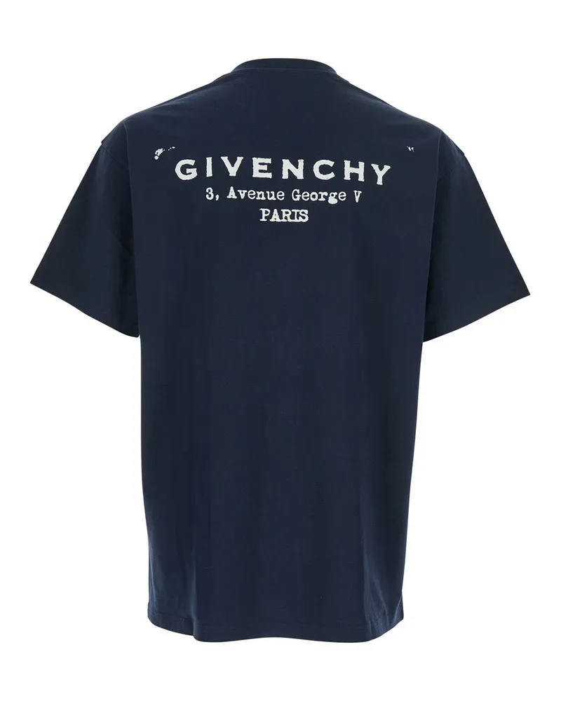 Givenchy Logo-Embroidered Cotton T-Shirt — Navy Navy