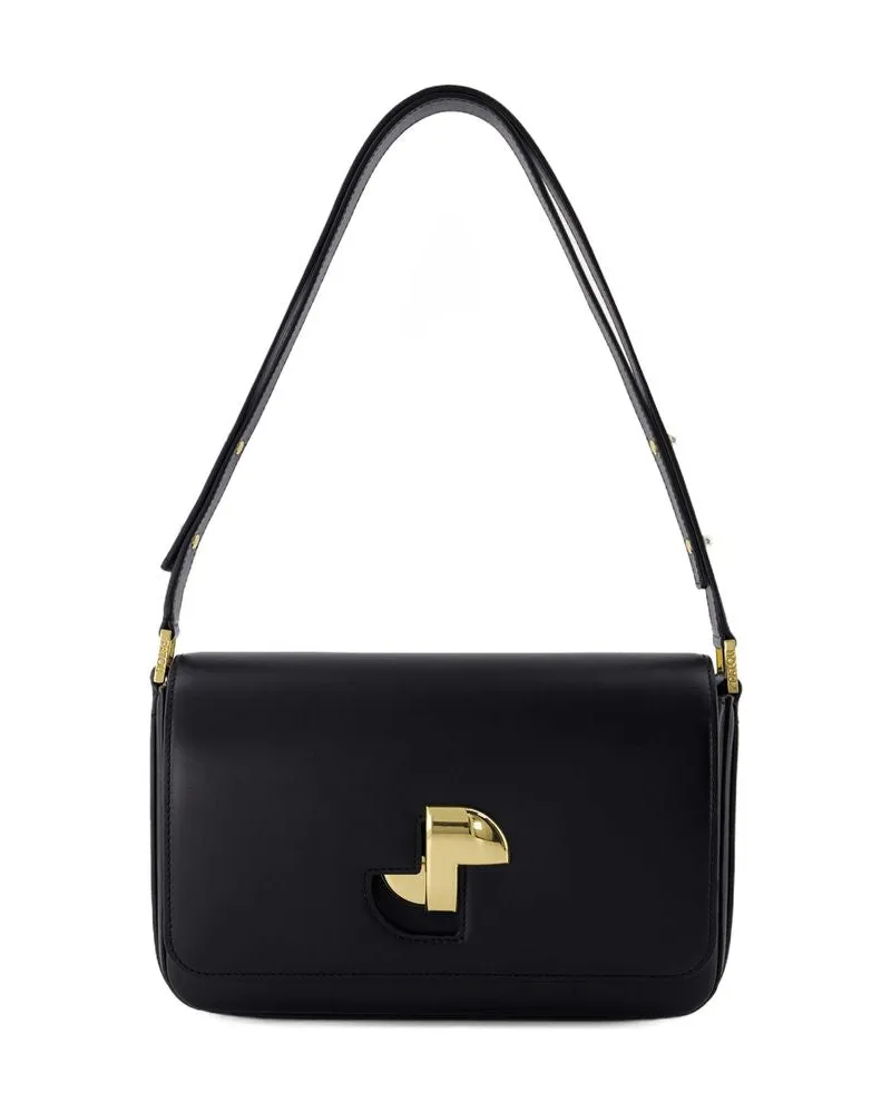 Patou Women's Shoulder Bag Black Calfskin Black