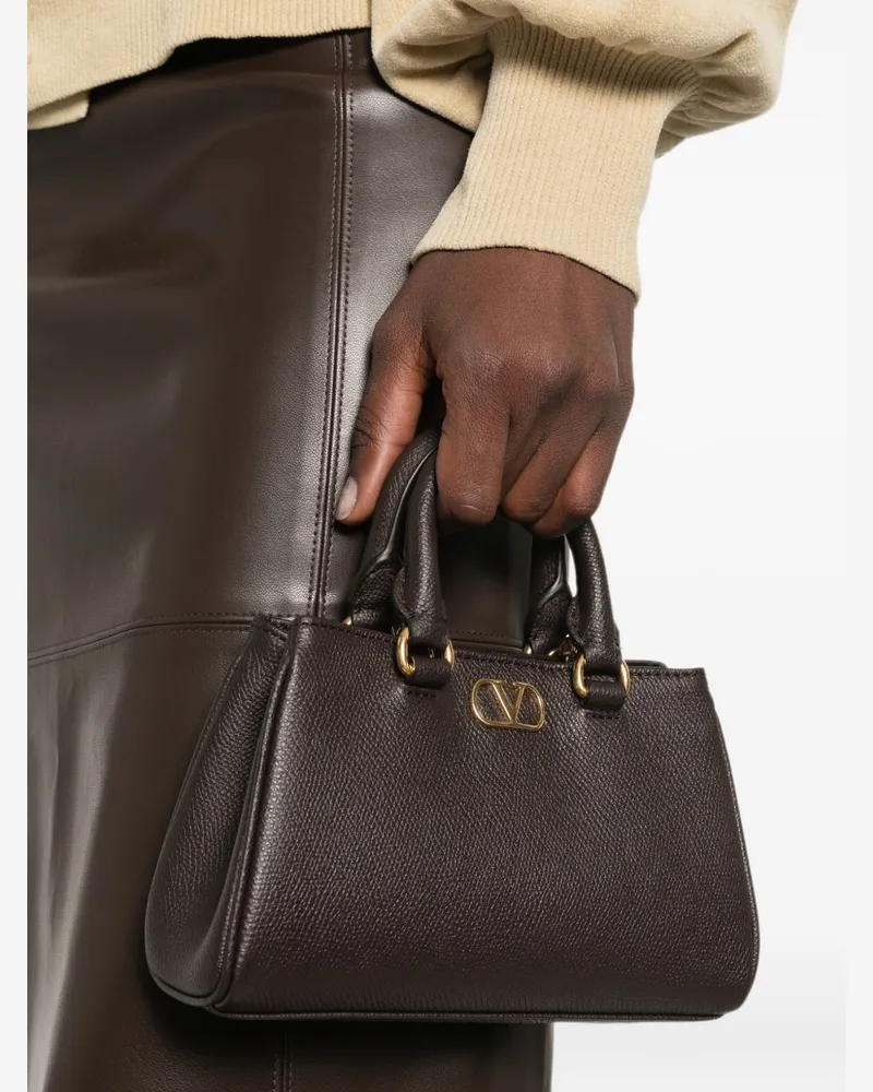 Valentino Garavani VLogo Top Handle Bag — Brown Brown