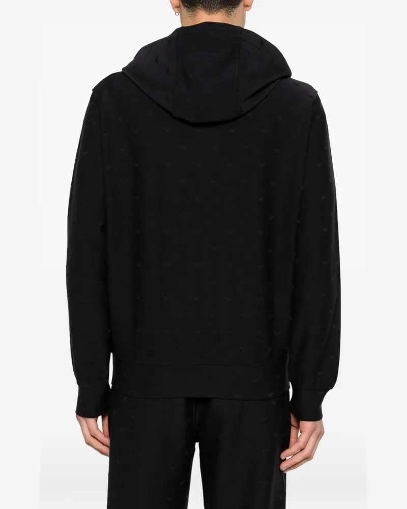 Emporio Armani Cotton Blend Hoodie — Black Black