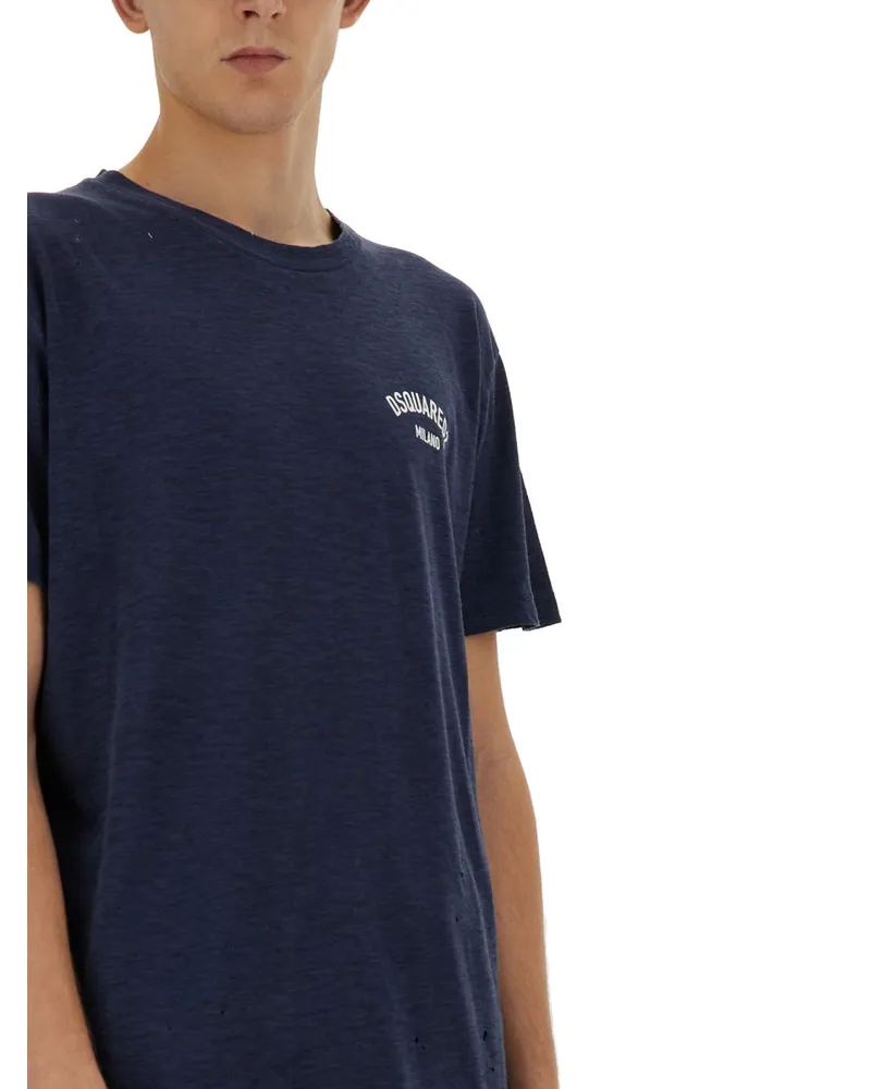 Dsquared2 Logo Cotton Blend T-Shirt — Multicolor Multicolor