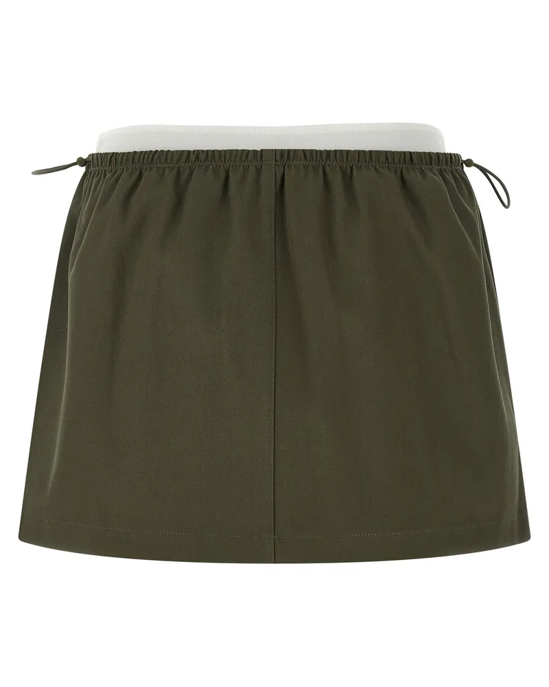Alexander Wang Double Layer Waist Short Trousers — Olive Olive