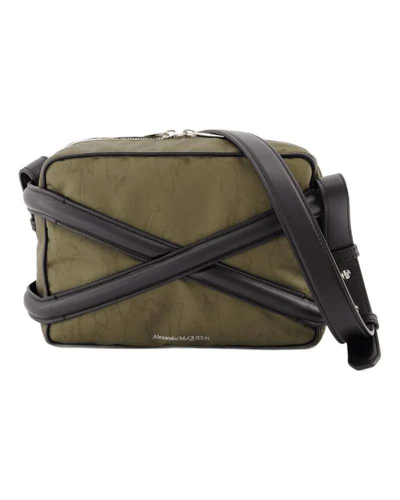 Alexander McQueen Men's Harness Camera Crossbody Bag Khaki Nylon Khaki