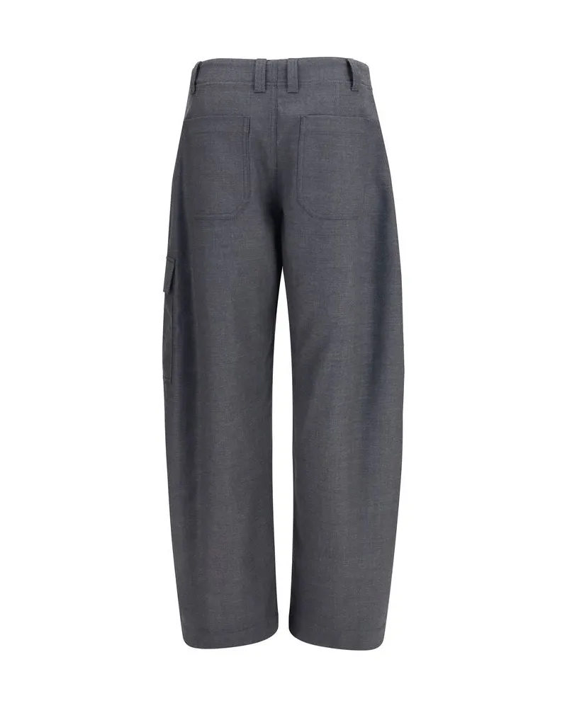 Brunello Cucinelli Barrel Cargo Pants — Gray Gray