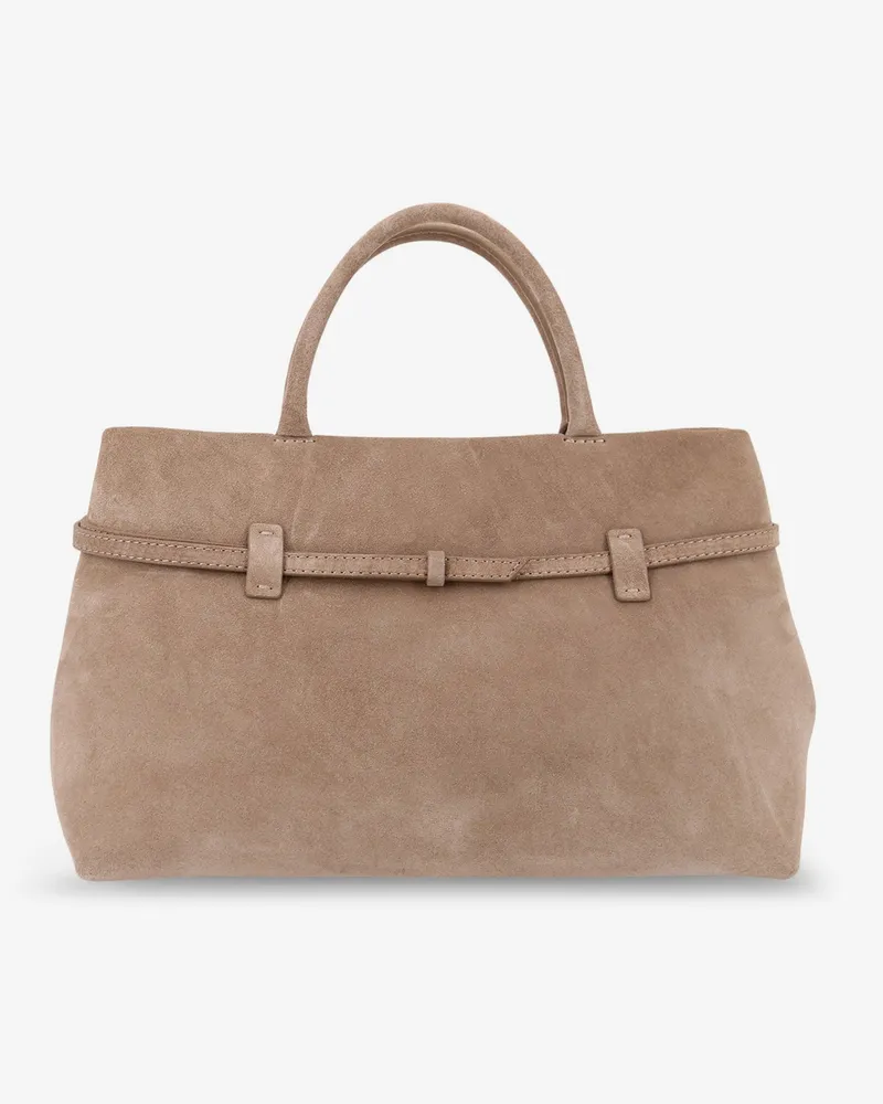 Manu Atelier Women's Le Cambon 35 Suede Shoulder Bag Grey Gray