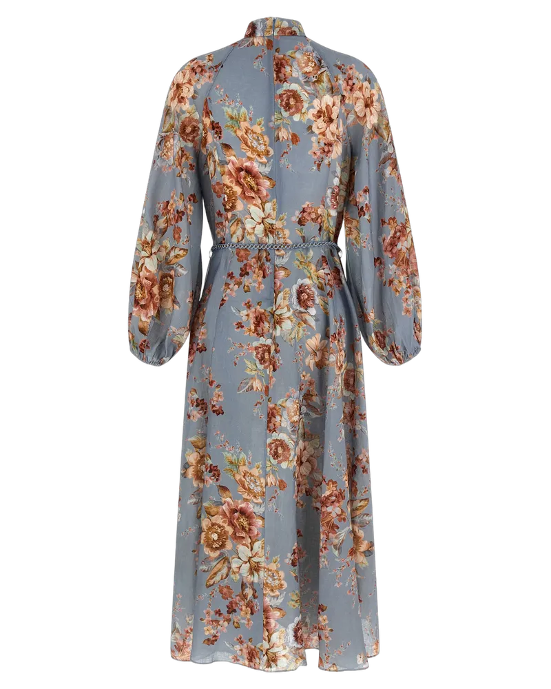 Zimmermann Women's Blue Linen Long Dress Blue