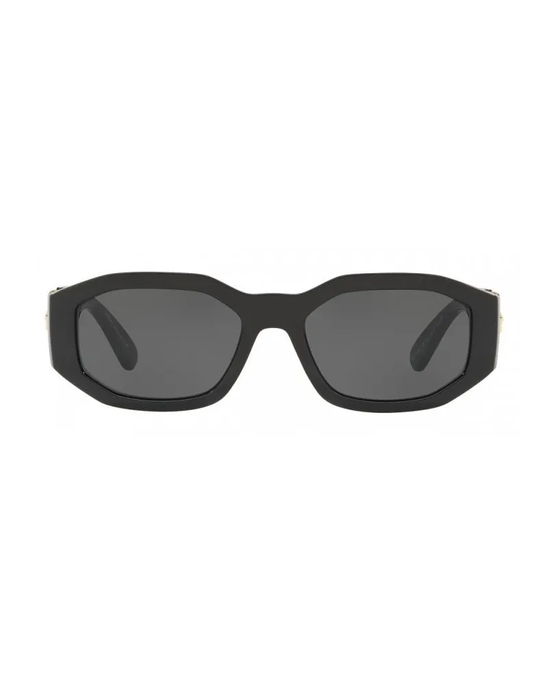 Versace Oval Full Rim Sunglasses — Black Black