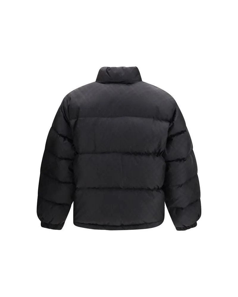 Burberry Highlands Check Down Jacket — Black Black