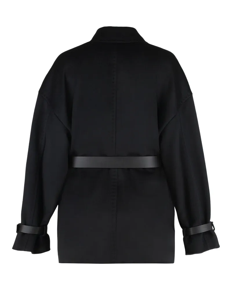 Max Mara Women's Double-Breasted Coat Pausa Virgin Wool Black Double Breasted & Peacoats Black