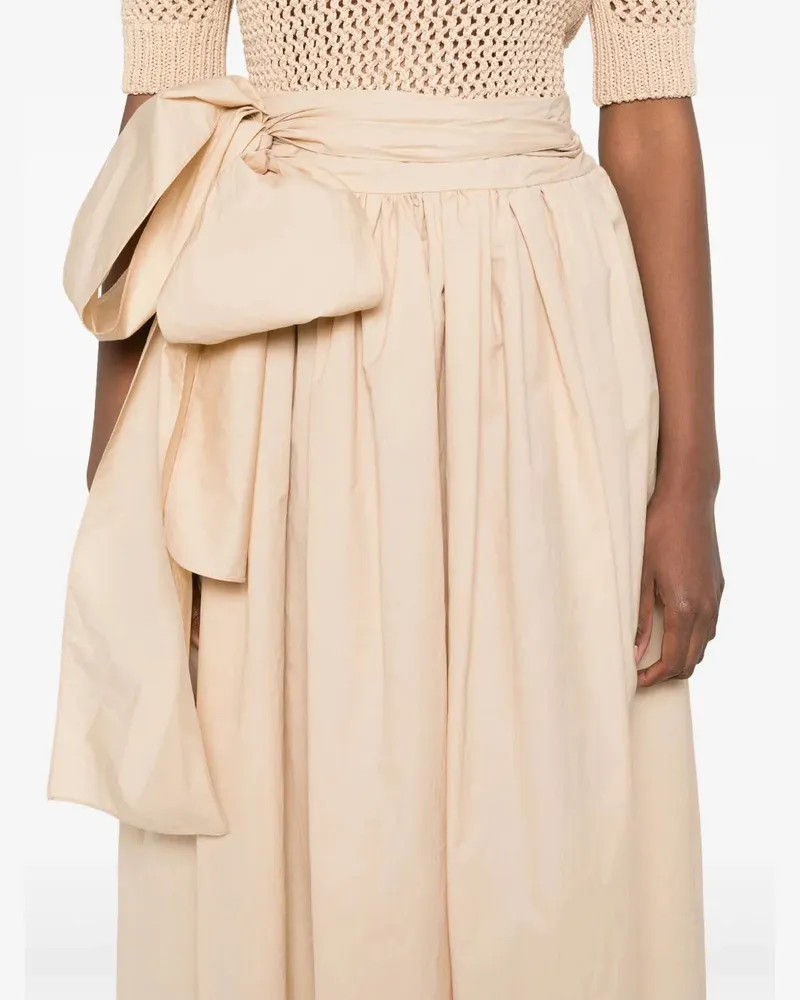 Fabiana Filippi Women's Pleated Midi Skirt Beige Ss25 W Beige