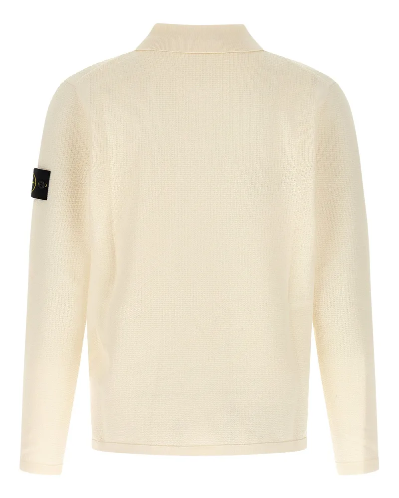 Stone Island Organic Cotton Polo — Cream Cream