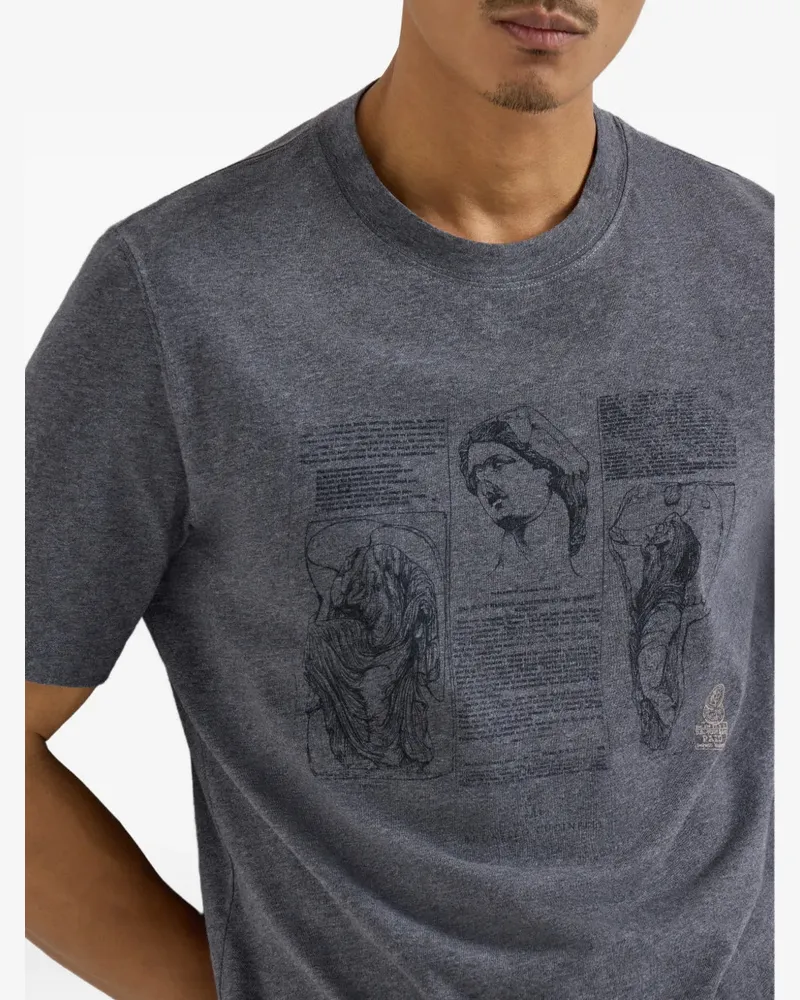 Brunello Cucinelli Men's Graphic-Print Crew-Neck T-Shirt Ss26 M 