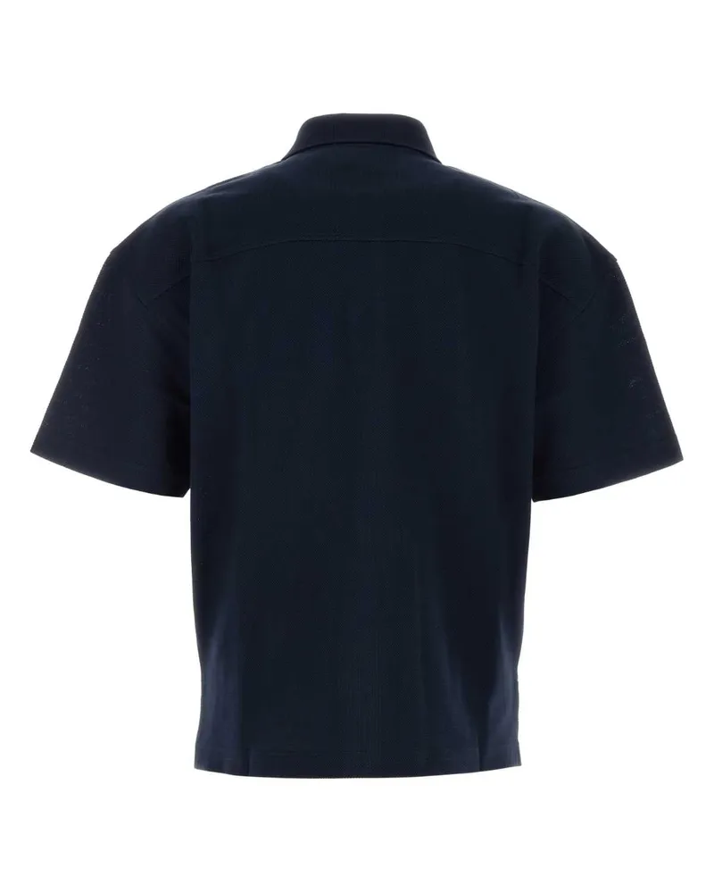 Saint Laurent Men's Navy Blue Piquet Polo Shirt Bleuminuit Exterior: Cotton T-shirts And Polos Navy