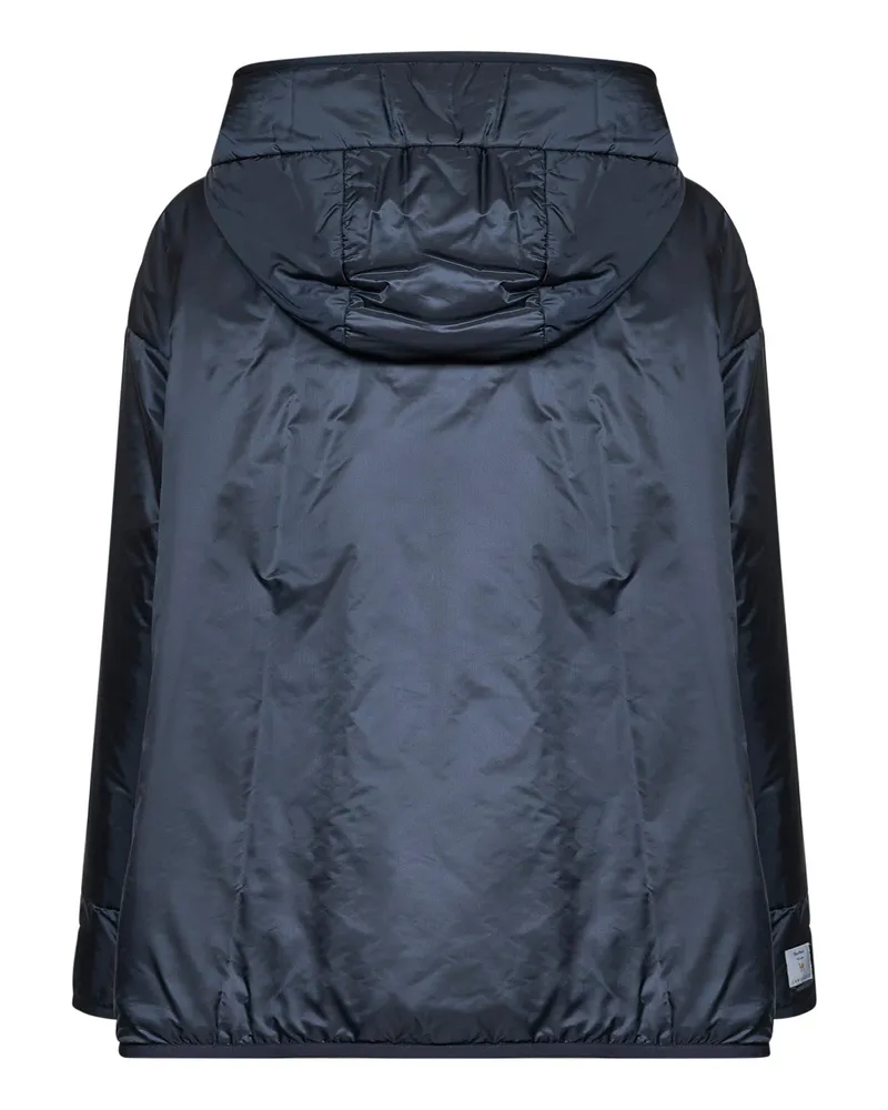 Max Mara Women's Hooded Puffer Jacket Midnight Blue Polyester Midnight
