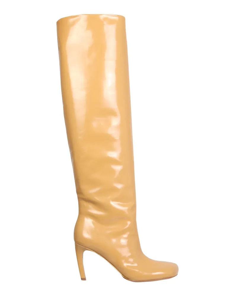 Dries van Noten Calf Leather High Boots — Beige Beige