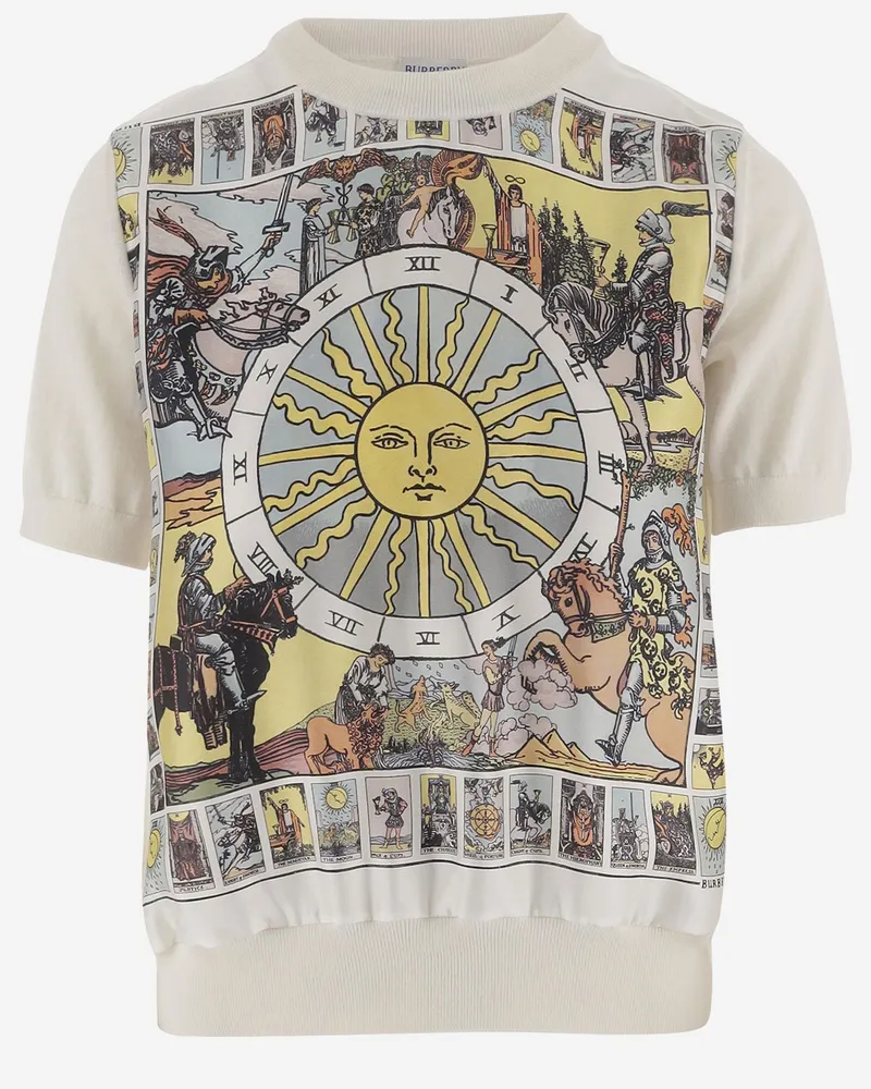 Burberry Women's T-Shirt With Print Wool T-Shirts & Jerseys Multicolor