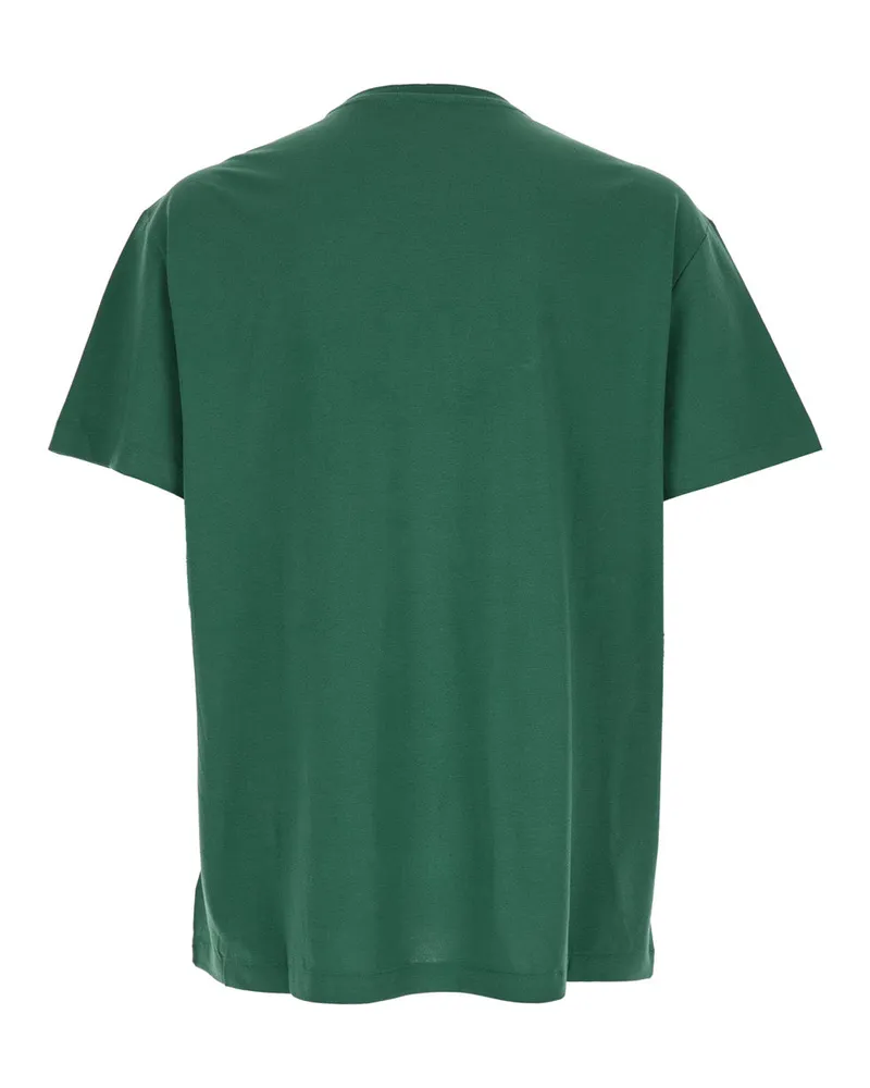 Ralph Lauren Men's Green Cotton Crewneck T-Shirt With Logo T-Shirts And Polos Green