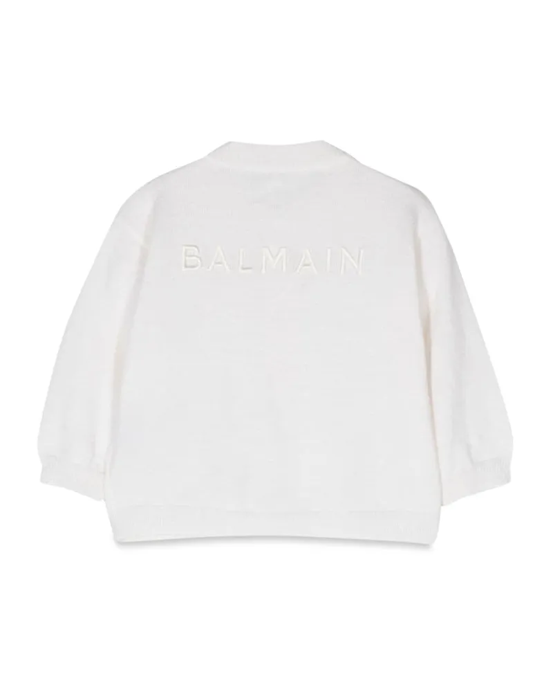 Balmain Merino Wool Blend Cardigan — White White