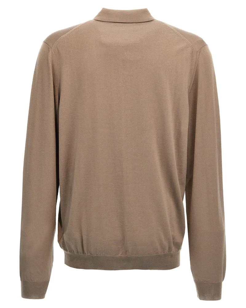 Zanone Flexwool Polo Shirt — Beige Beige
