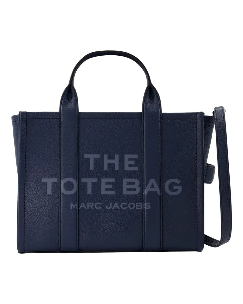 Marc Jacobs Women's The Small Tote Blue Sea Leather Cowhide Totes-shopping-bags Navy