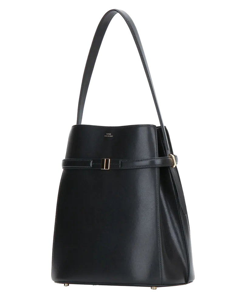 Totême Leather Bucket Bag — Black Black