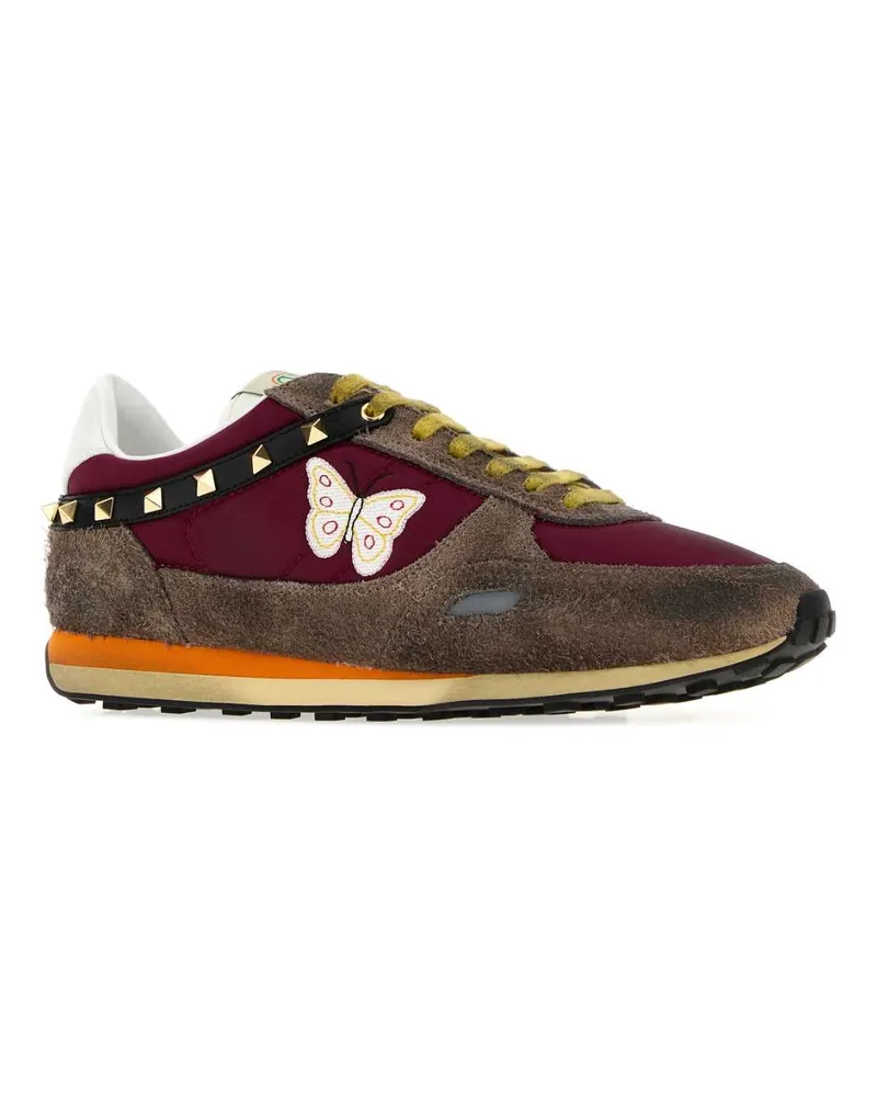 Valentino Garavani Stud-Up Sneakers — Brown Brown