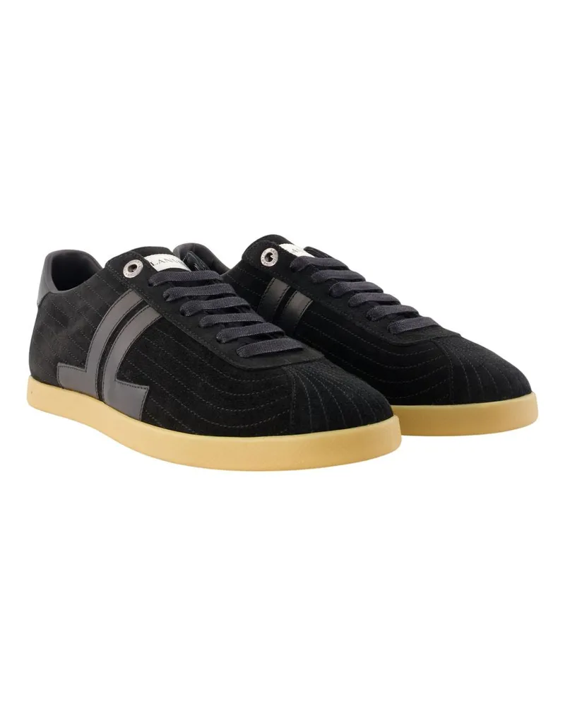Lanvin Men's Glen Sneakers -  Leather Black Calfskin Shoes Black