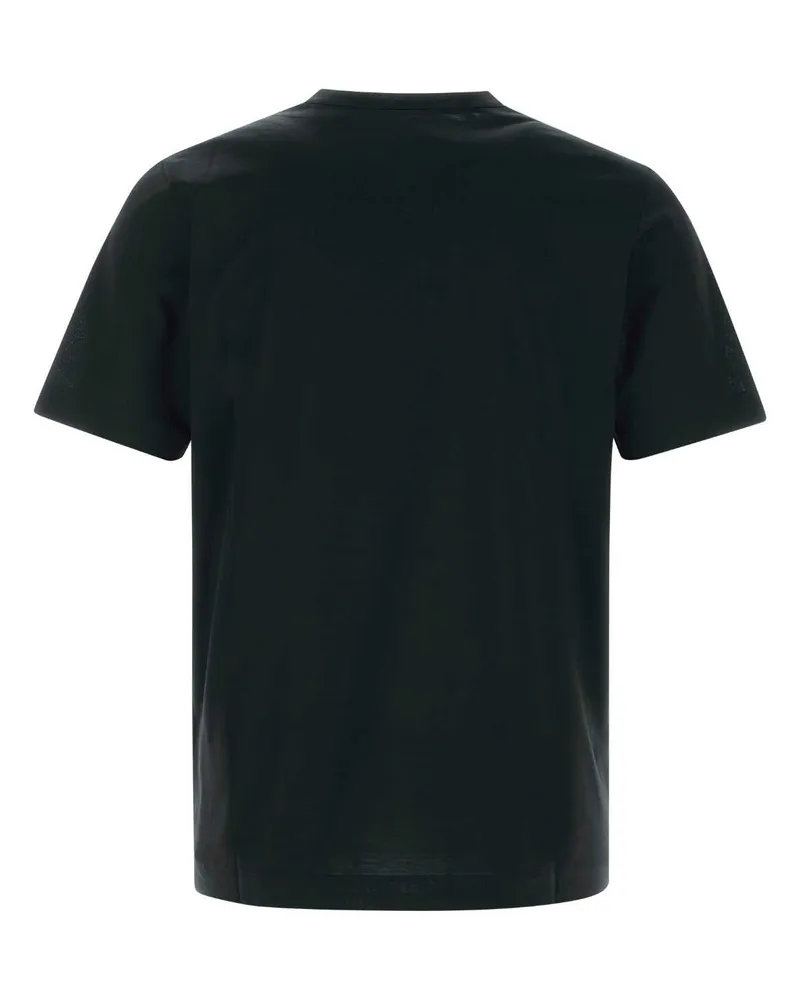 Canali Men's Black Cotton T-Shirt Nero Exterior Black
