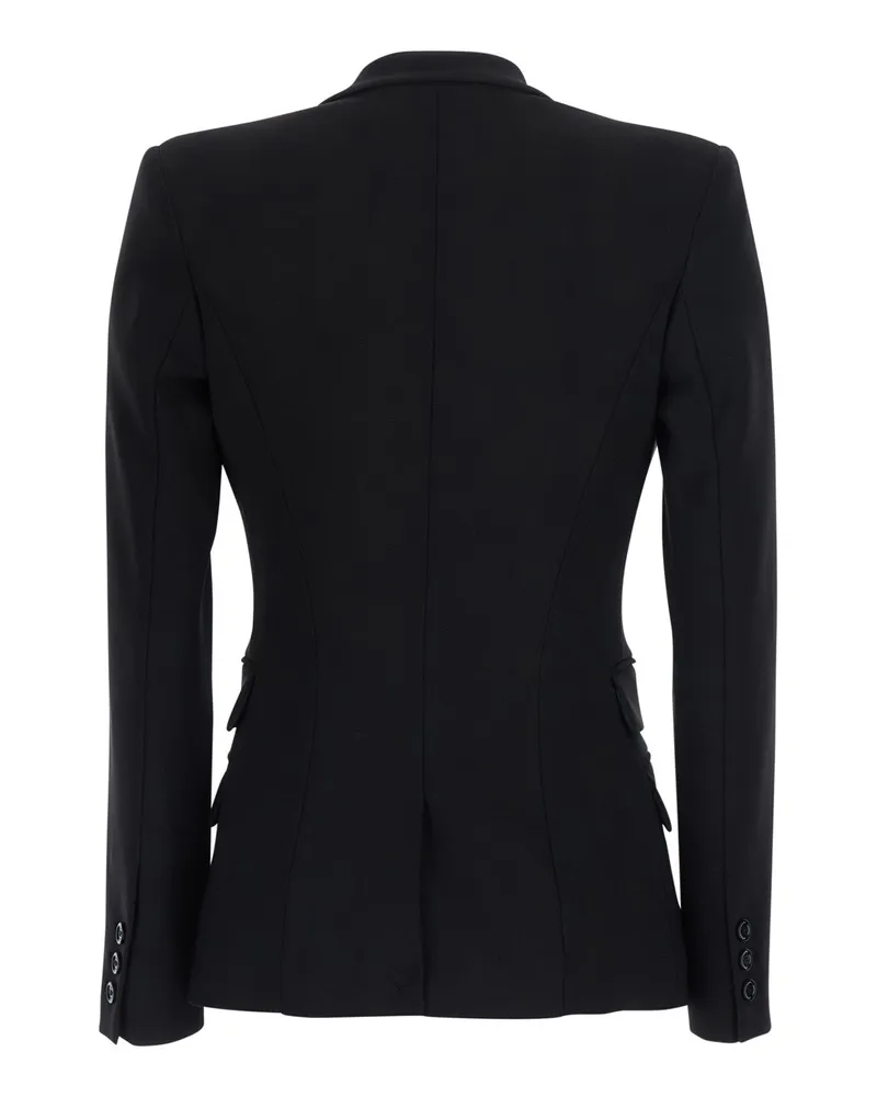 Elisabetta Franchi Technical Crepe Blazer — Black Black