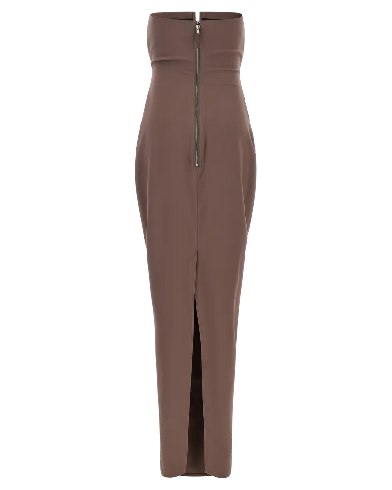Rick Owens Women's Brown Wool Long Dress Brown