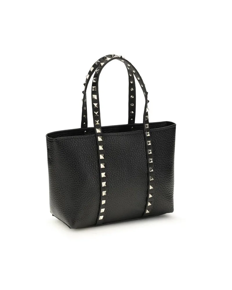 Valentino Garavani Women's Black Calf Leather Bos Taurus Shoulder Bag Black