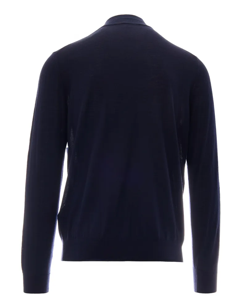 Ballantyne Men's Cardigan Navy Wool Cardigans Sweater Navy