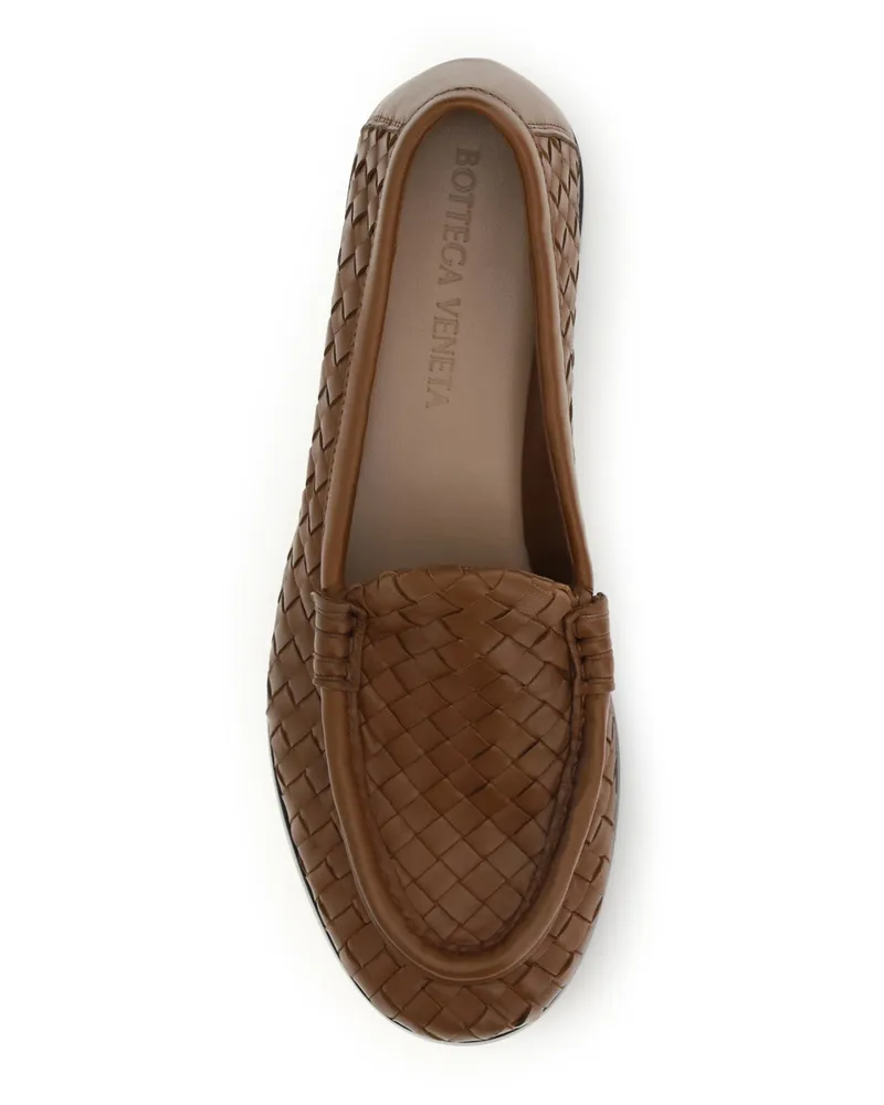 Bottega Veneta Women's Loafers Silenzio Tannin Lambskin Brown