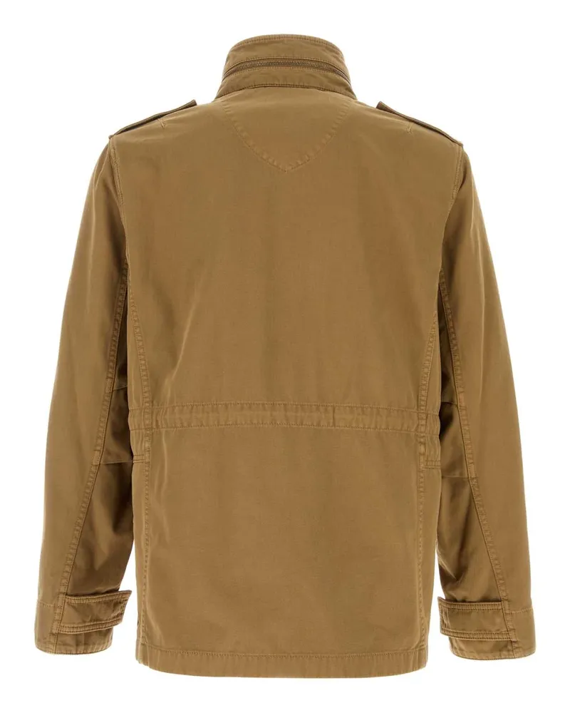 Burberry Men's Camel Cotton Jacket Walnus Exterior: Giubbini Beige