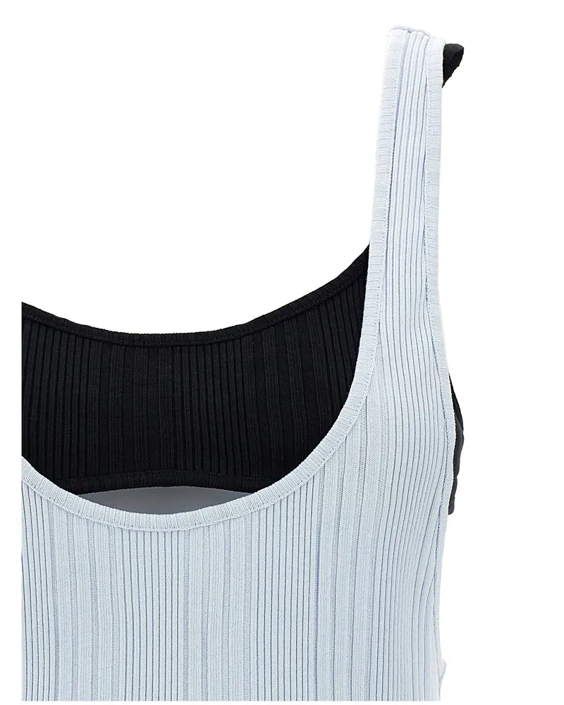 ATTICO Women's Blue Cotton Tank Tops Blue
