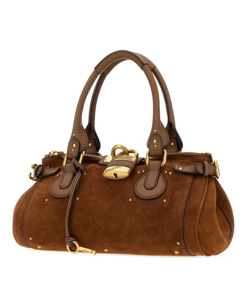 Chloé Women's Brown Suede Paddington Shopping Bag Borse A Mano Brown