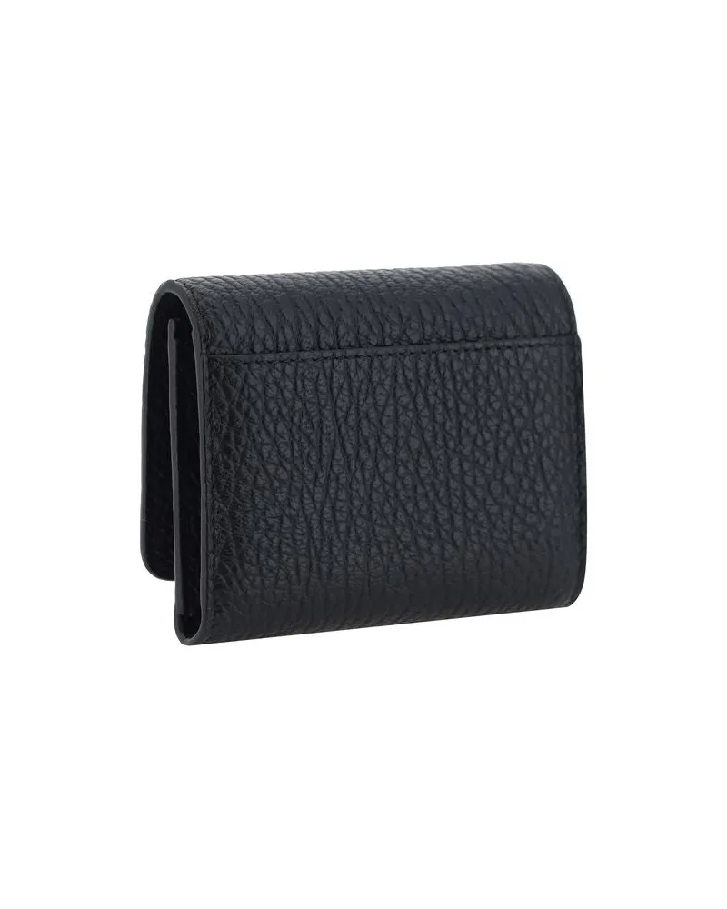 Maison Margiela Women's Black Calf Leather Bos Taurus Wallet Black