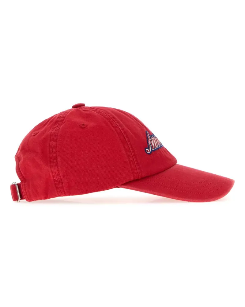 AMI Paris Men's Fuchsia Cotton Baseball Cap Rubyredwashe Exterior: Cappelli Hat Red