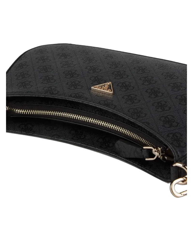 Guess Women's Shoulder Bag Coal Logo Polyurethane Crossbody-bags Black